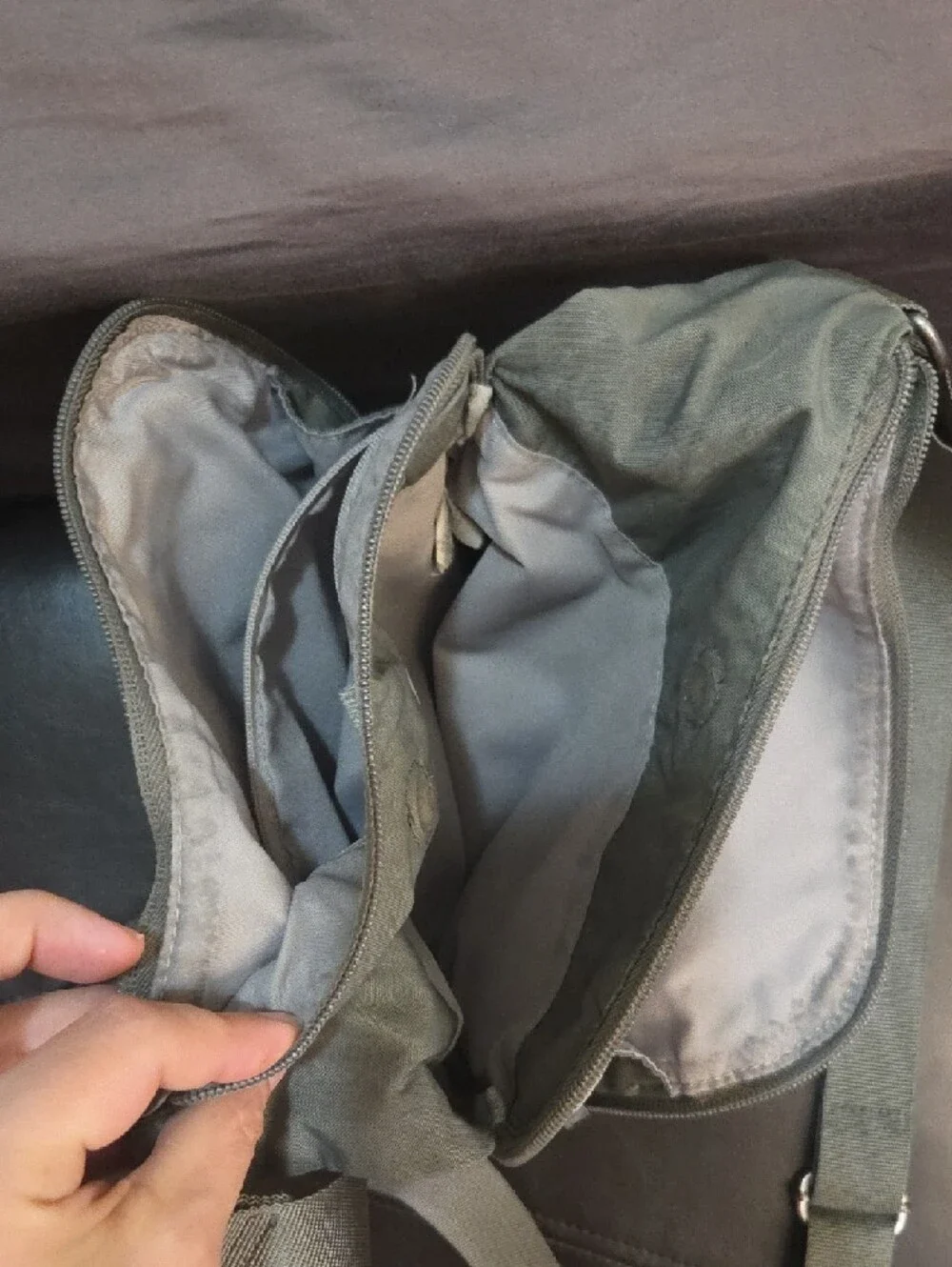 Baggallini Olive Green Crossbody Bag with Silver Hardware